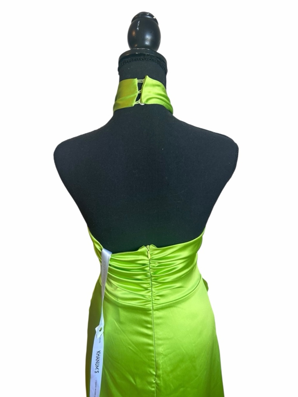 Khanums Kenisei Halter Gown In Limeade — image 5 of 8